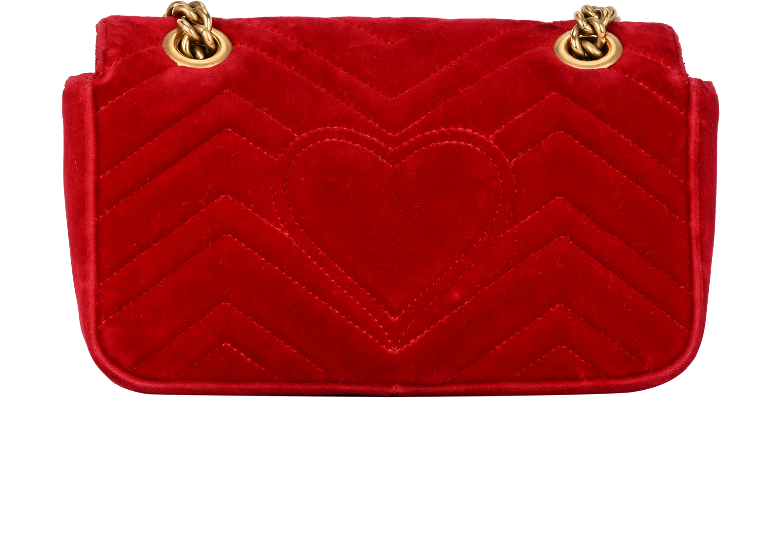 GG Marmont Shoulder Bag, &pound;650, Handbags, Red, Velvet, Back view